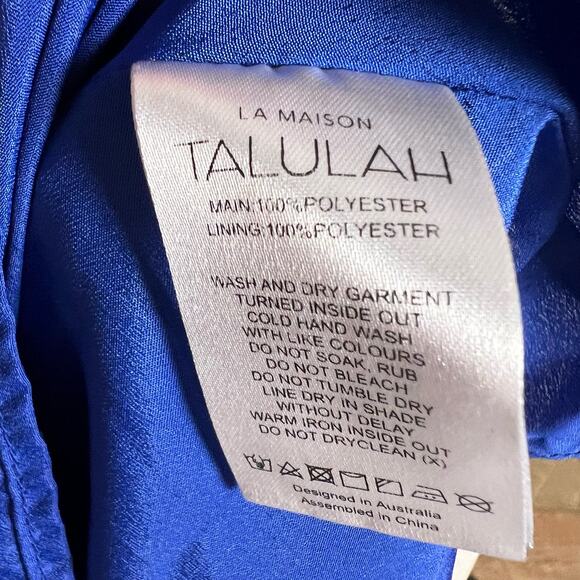 La Maison Talulah Sorrento Blue Polka Dot Print Sweetheart Midi Dress Size S - Picture 11 of 14